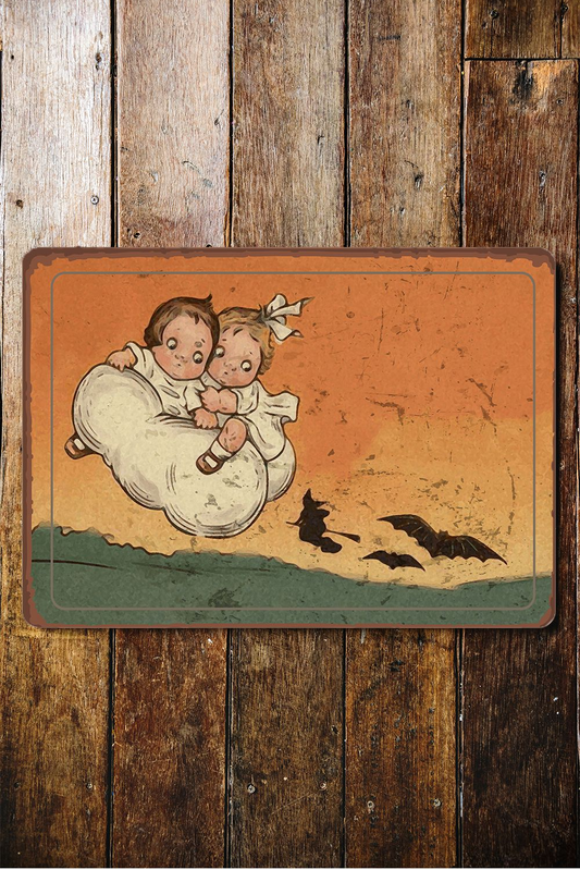 Happy Halloween Bat | Metal Vintage Wall Sign
