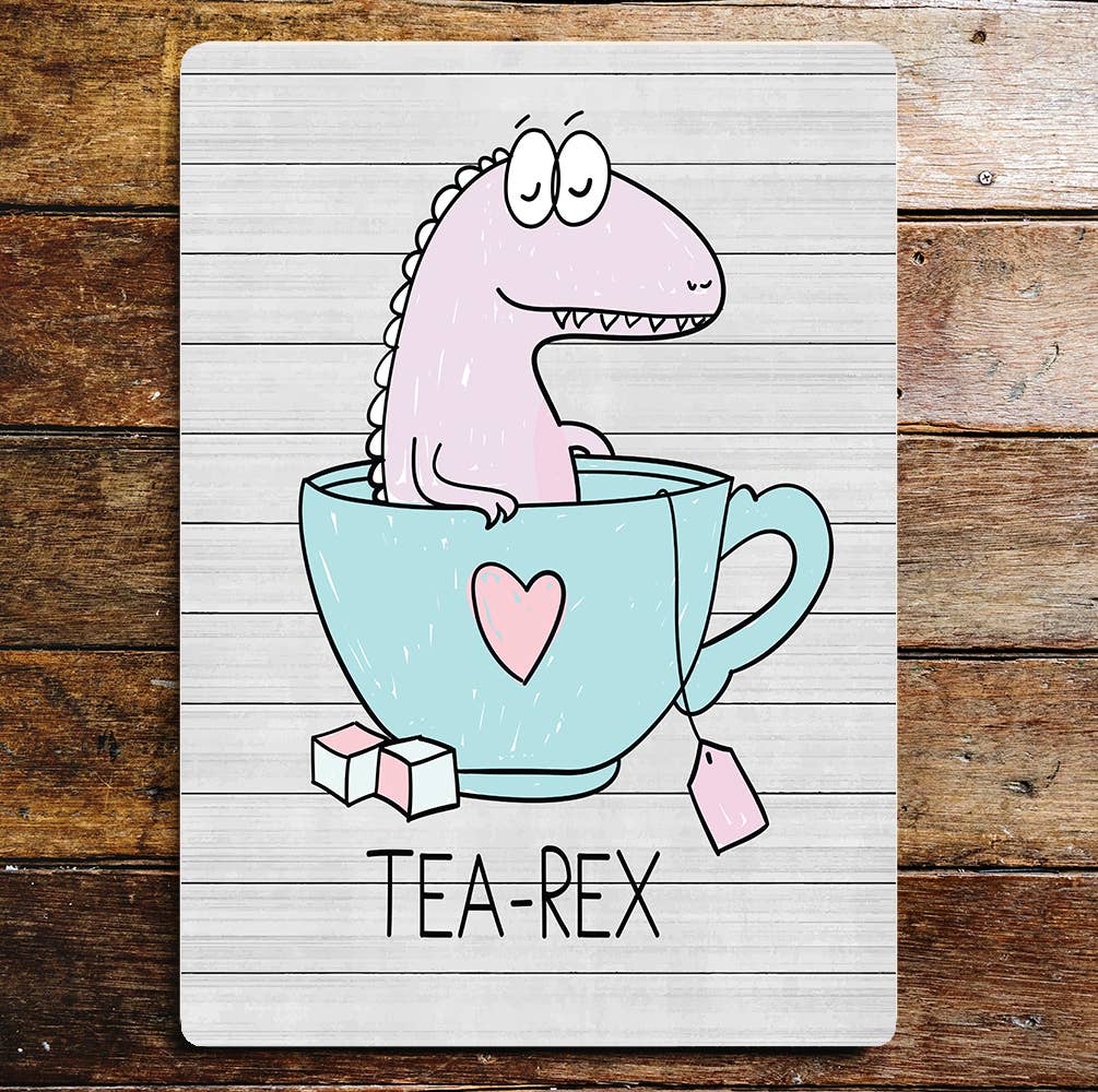 T Rex Dinosaur Metal Wall Sign