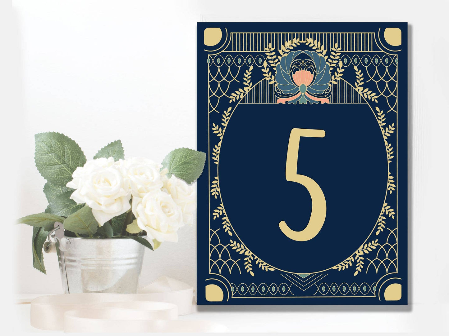 Wedding Table Numbers Art Deco | Metal Wall Sign