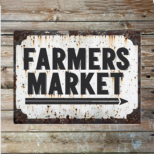 Vintage Style Farmers Market | Metal Sign Plaque