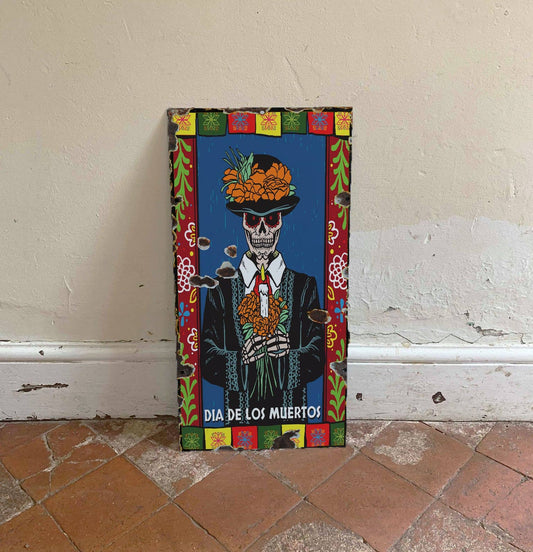 Day Of The Dead Skulls - | Metal Wall Sign