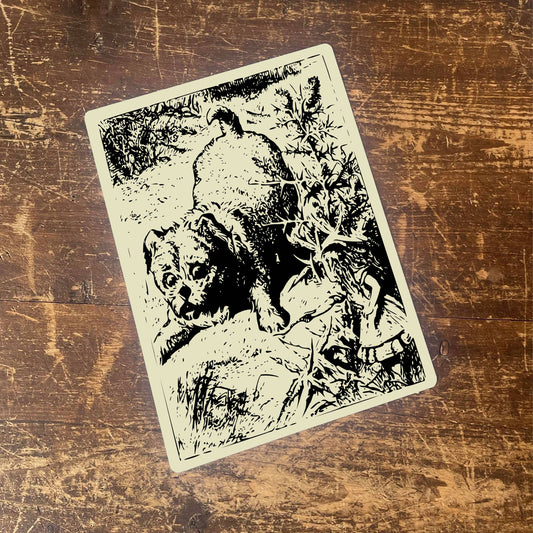 Alice in wonderland Dog Illustration | Metal Sign