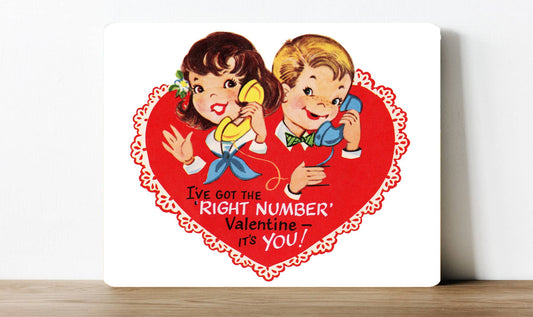 Right Number for my Valentine Metal Sign Plaque