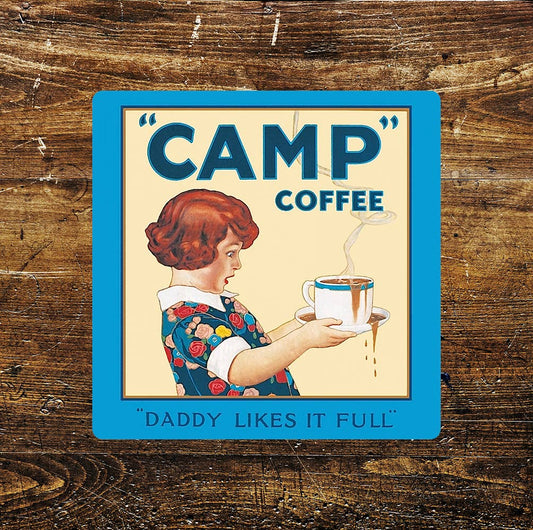 Camp coffee Cafe | Metal Sign Plaque Square