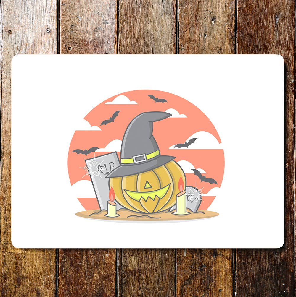Halloween Pumpkin Candles | Metal Wall Sign Plaque