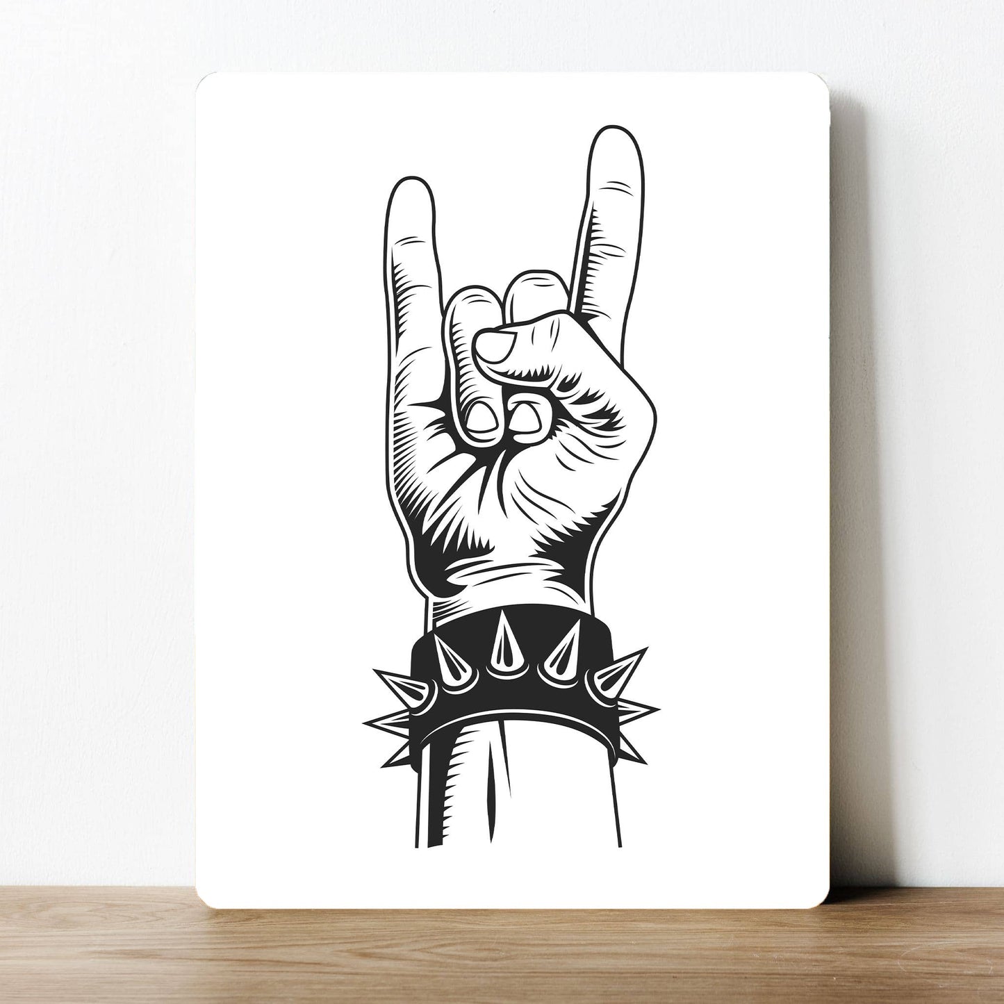 Punk Rock Hand Symbol Cool Metal Sign Plaque