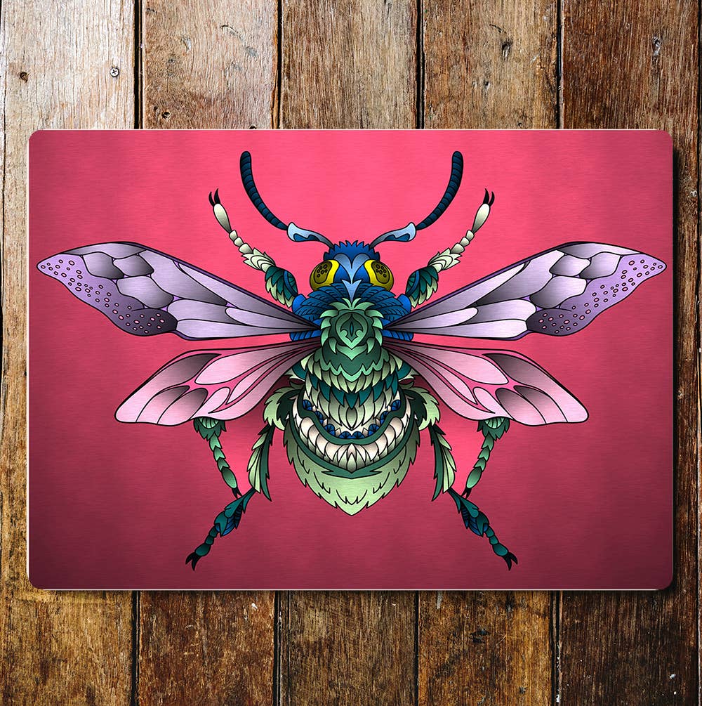Multicoloured Fly Pink | Metal Sign Plaque