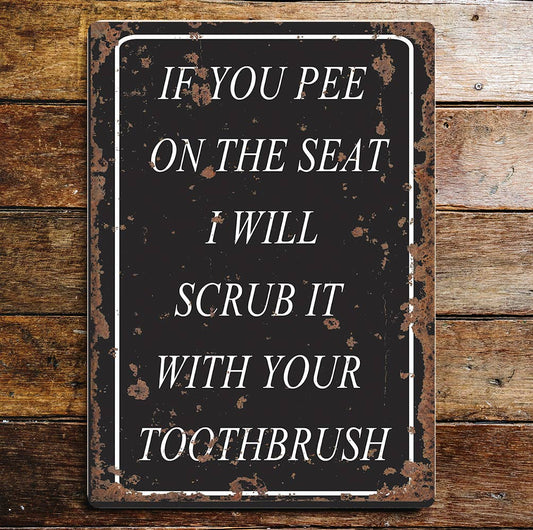 Toilet rules wall art Metal Sign Plaque