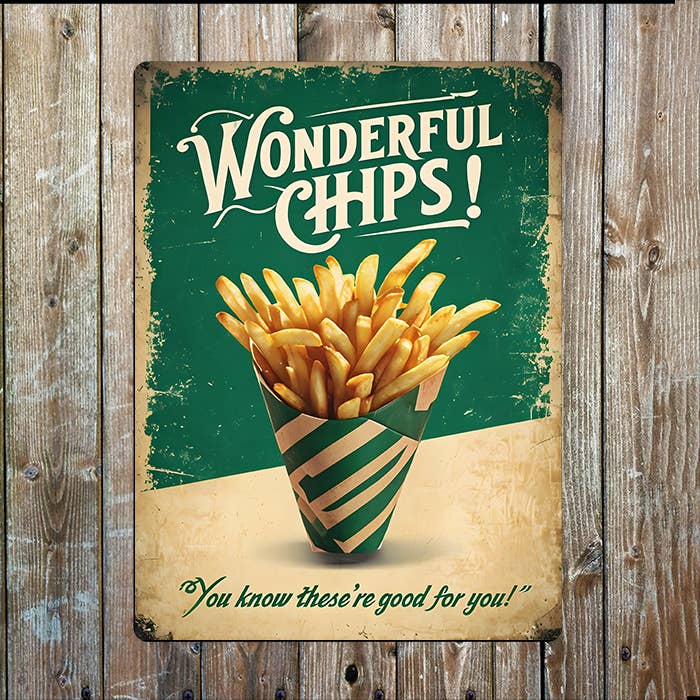 Wonderful Chips Good For You Retro | Metal Sign Plaque