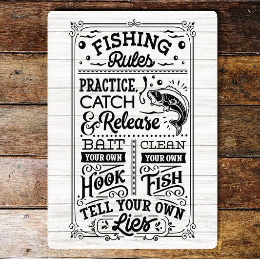 Fishing rules | Metal Vintage Wall Sign