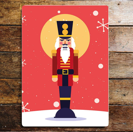 Red Nutcracker Christmas Sign Metal Wall Sign Plaque