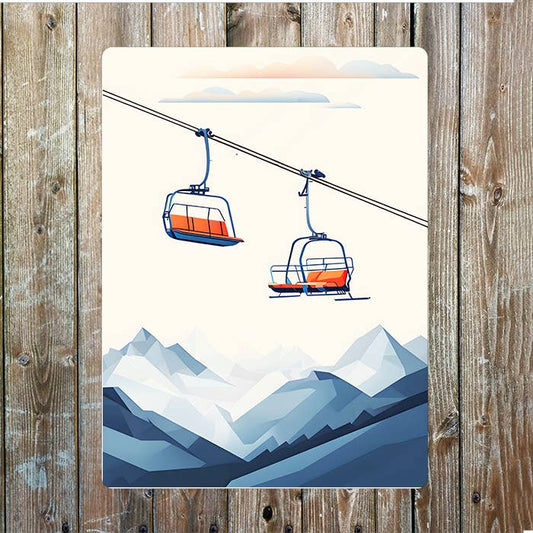 Ski Lifts Metal Sign Plaque