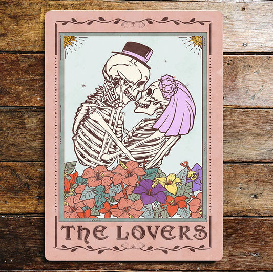 The Lovers Tarot Spiritual Art Metal Sign Plaque (Cop