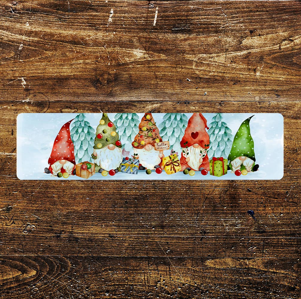 Christmas Gonk Gnome Sign Custom Metal Long Sign Plaque