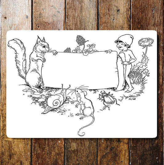 Name Plate Pixie Animals Flowers | Metal Wall Sign Plaque