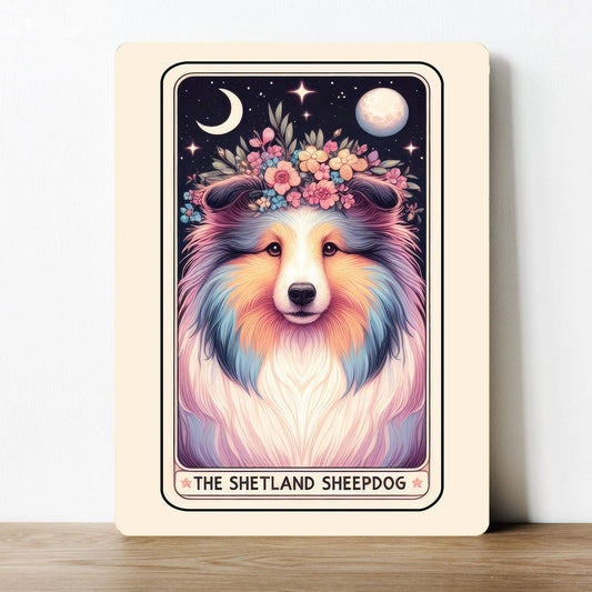 The Shetland Sheepdog Flower Tarot | Metal Sign Plaque