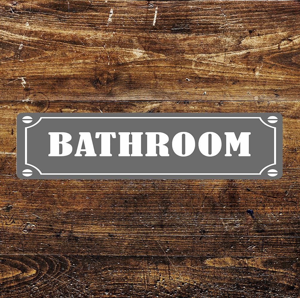 Bathroom Pub Bar Sign | Metal Long Sign Plaque
