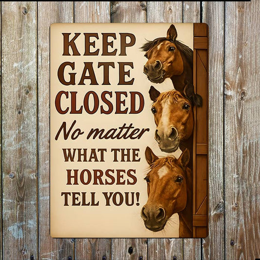 Keep Gate Closed No What Say I Horses I Metal Sign Plaque