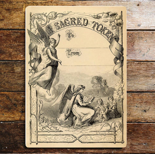 A Sacred Token Angels Children Wings | Metal Wall Sign