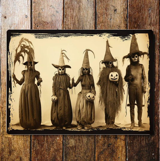 Witch Parade Halloween Art | Metal Sign Plaque
