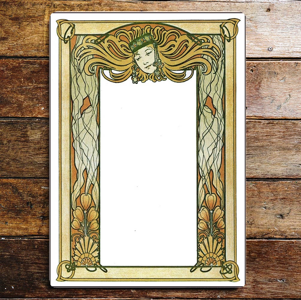 Art Deco Art Nouveau Surround Face | Metal Sign Plaque