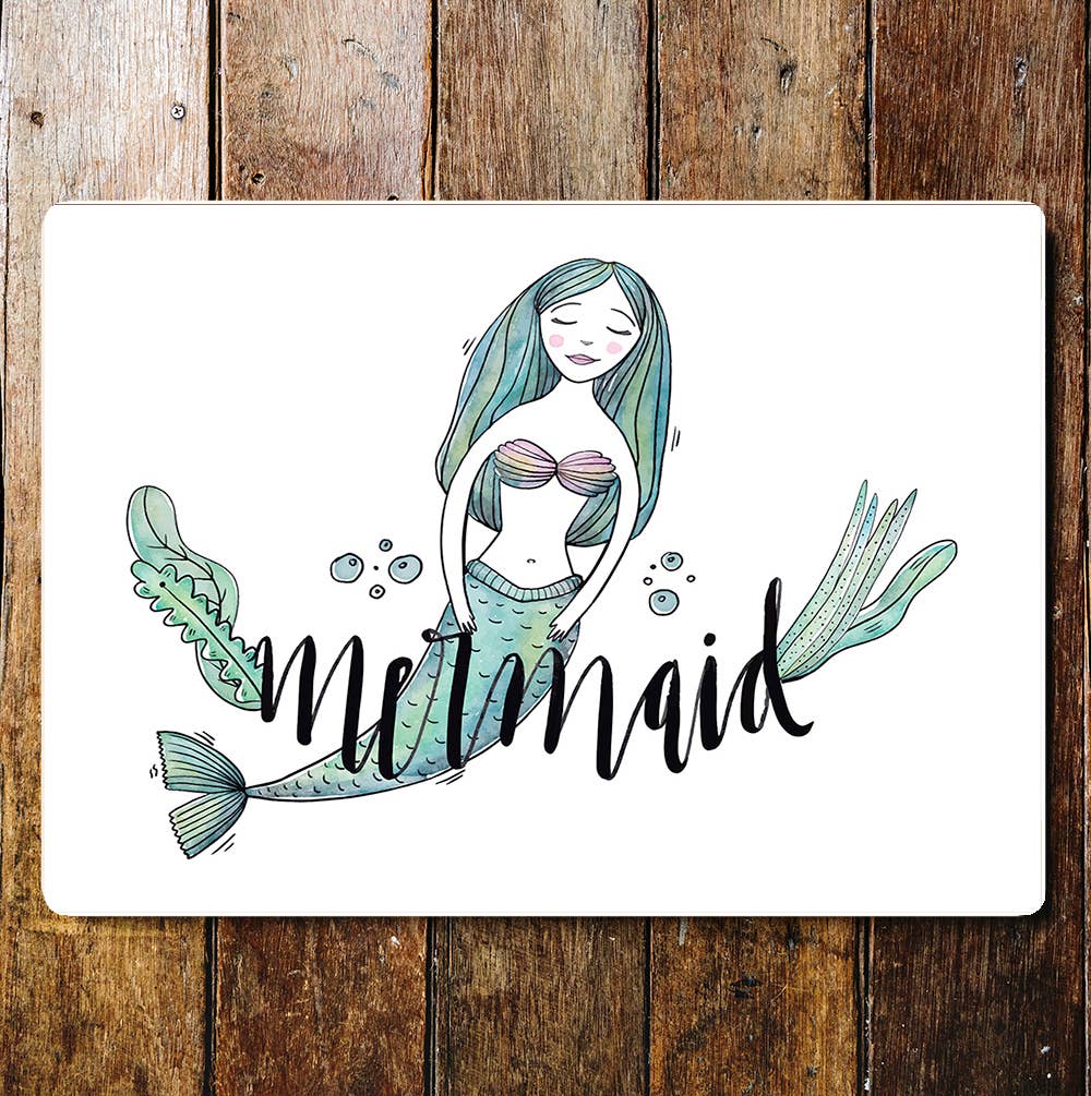 Mermaid happy art | Metal Wall Sign