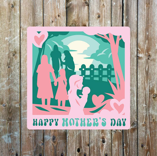 happy mothers day Mom and Daughter | Metal Sign Plaque Square