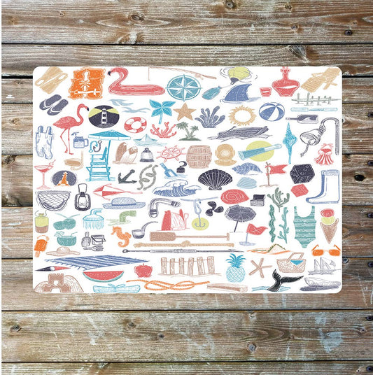 Summer beach happy motivational art Metal Wall Sign