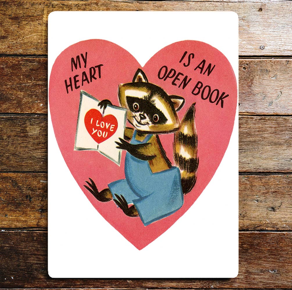 Heart is An Open Book Love You Valentine | Metal Sign Plaque