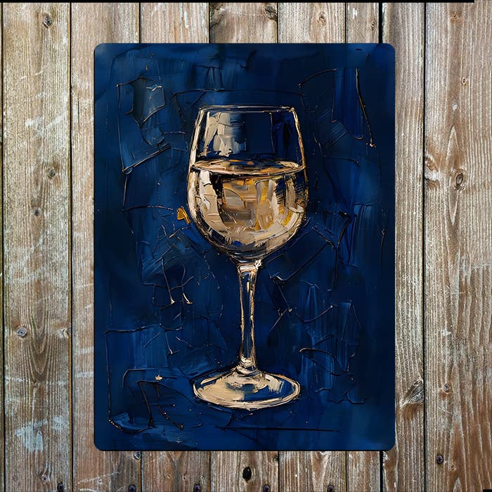 White Wine Glass | Metal Sign Plaque