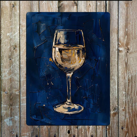 White Wine Glass | Metal Sign Plaque