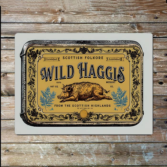 Wild Haggis Tin Can | Scotland Scottish | Metal Sign Plaque