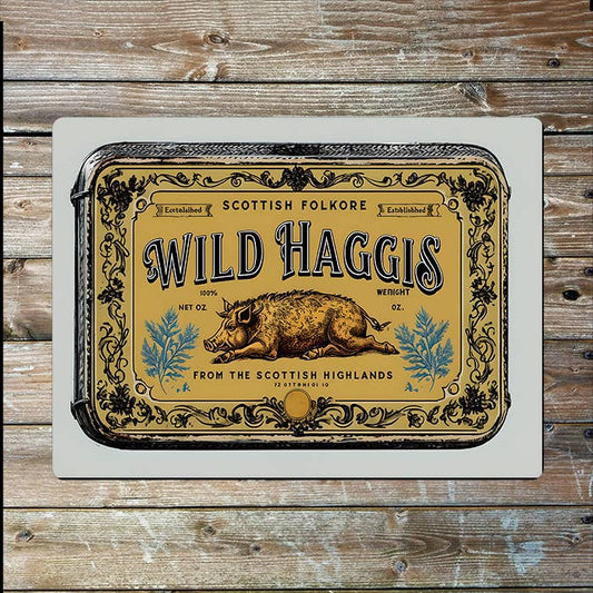 Wild Haggis Tin Can | Scotland Scottish | Metal Sign Plaque