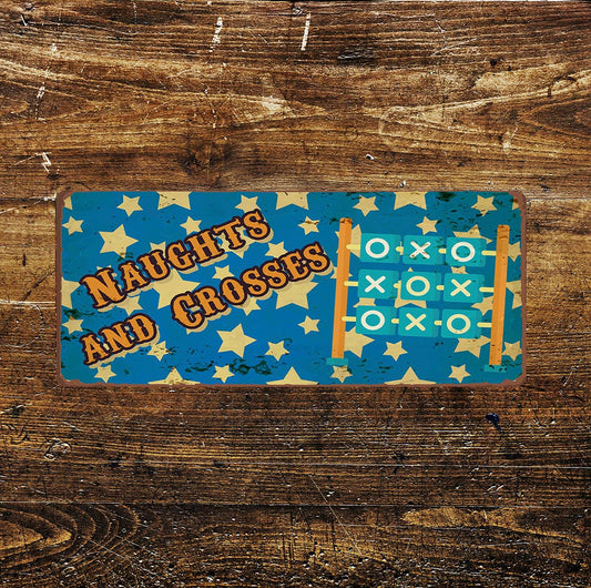 NAUGHTS AND CROSSES Notice Game's Room art | Metal Sign