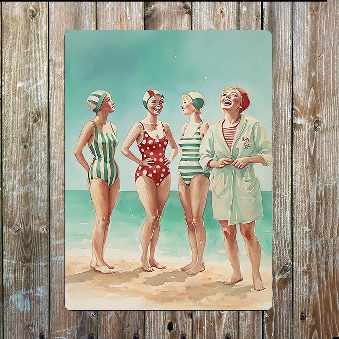 Women wild swiming Sea Nautical | Metal Sign Plaque