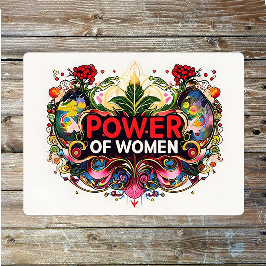Power Of Women Bright Art Empowerment Metal Sign Plaque