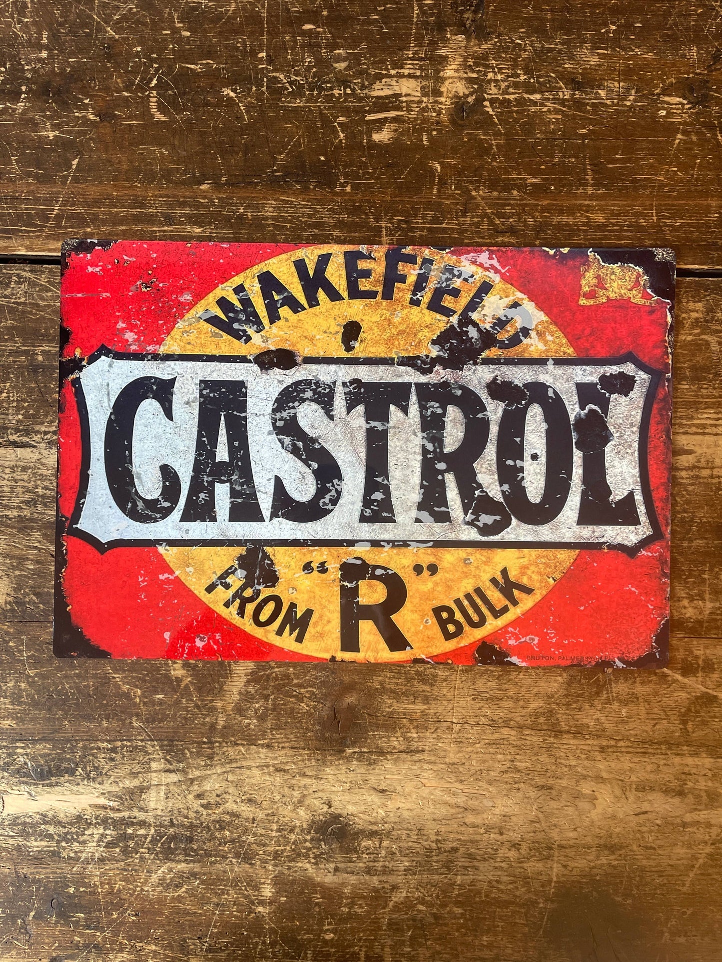 Stag Wreath Red Metal Wall Sign