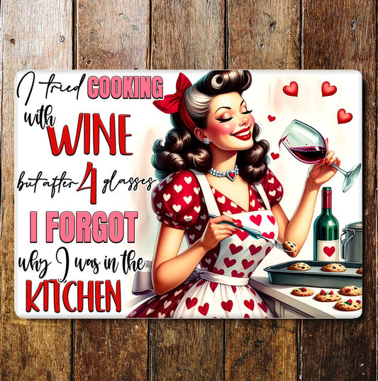 I love cooking and wine Funny | Metal Sign Plaque
