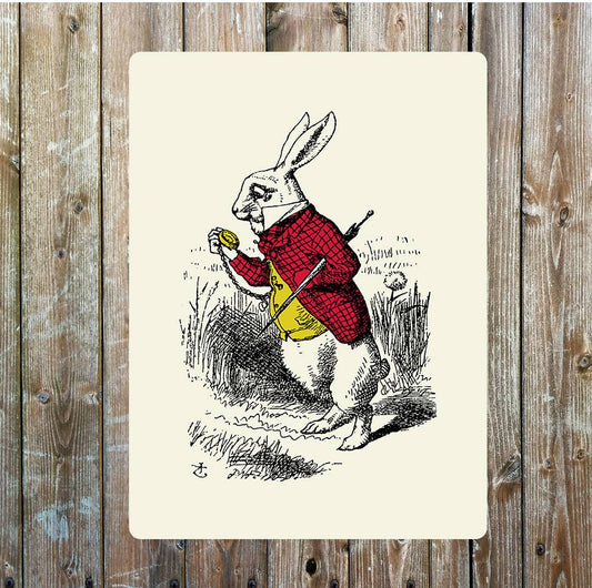 Mr Rabbit, Alice in Wonderland | Metal Sign Plaque