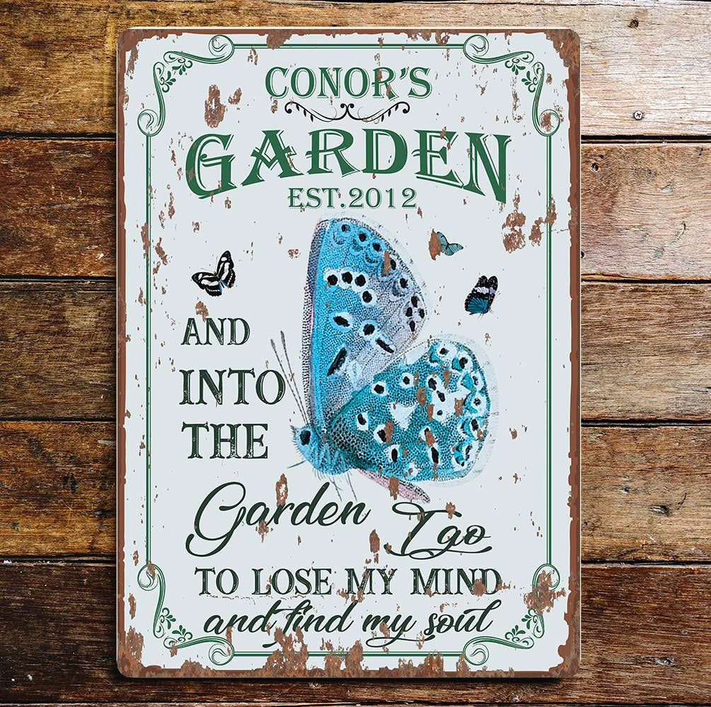 Name's Butterfly Garden Custom Personalised | Metal Wall Sign
