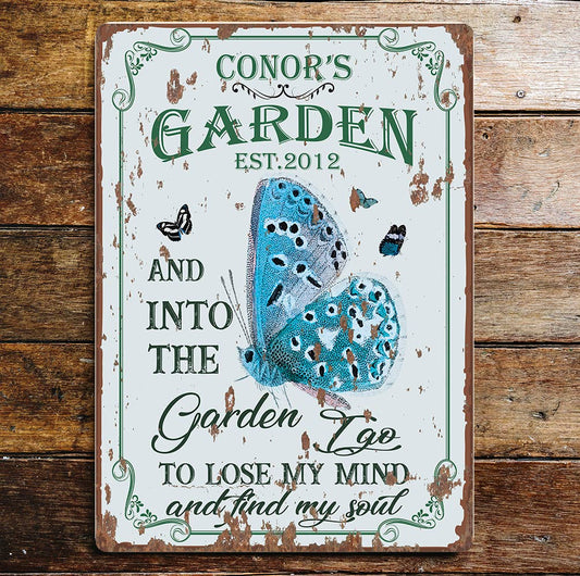 Name's Butterfly Garden Custom Personalised | Metal Wall Sign