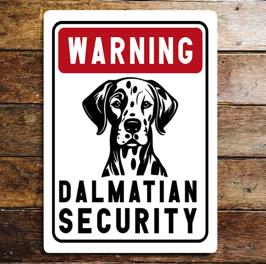 Warning Notice Dalmatian Security | Metal Sign Plaque