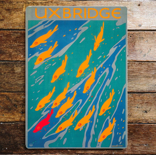 Uxbridge Yellow Fish Red Fish Swimming | Metal Sign Plaque
