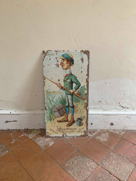 Fishing Fish man Fisherman - | Metal Wall Sign