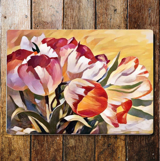 Tulip water colour spring wall art | Metal Sign Plaque