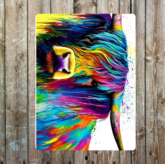 Bright Highland Cow | Metal Sign Plaque