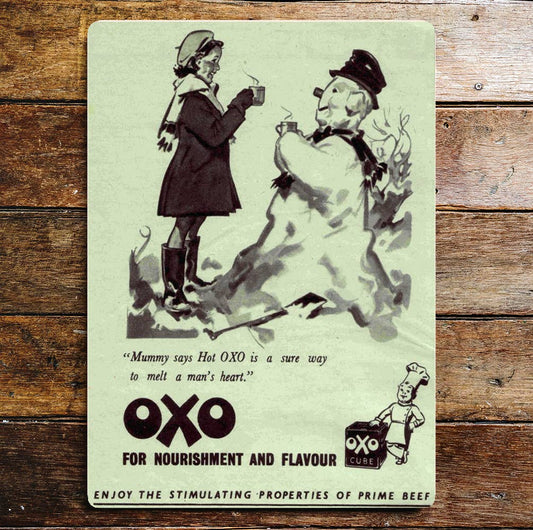 Oxo Cube For Nourishment and Flavour | Metal Sign