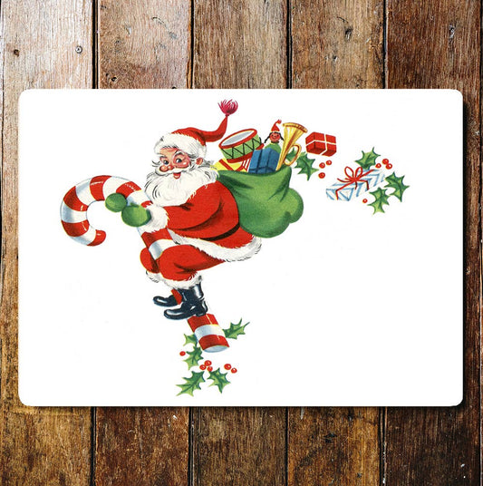 Santa Sack Presents Christmas Metal Wall Sign