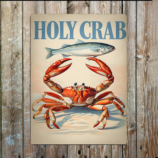 Holy Crab Fish Sea Nautical | Metal Sign Plaque