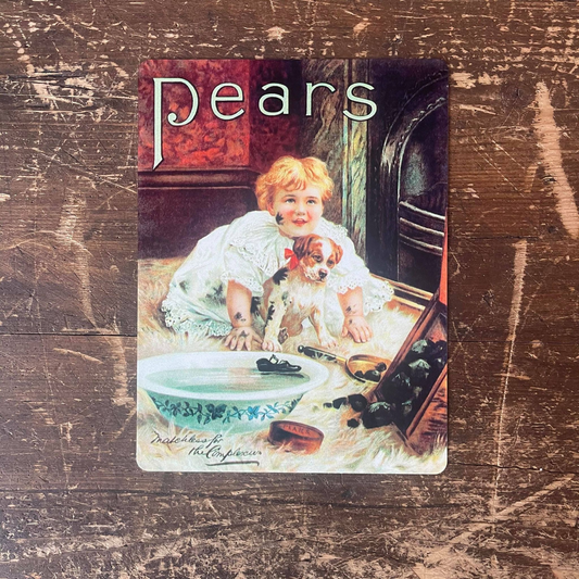 Pears Soap Matchless Complexion Puppy Dog Metal Sign